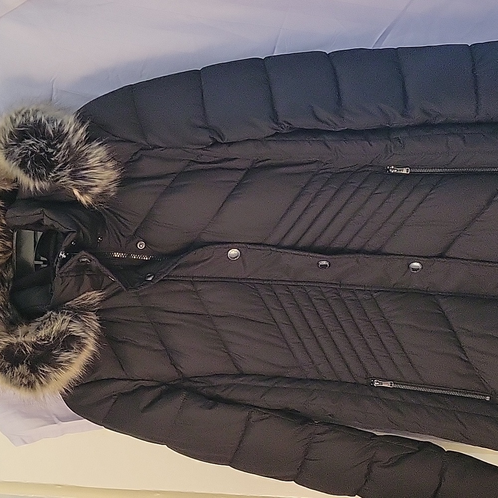 TOWER by London Fog Coat Faux Fur Trimmed Hood